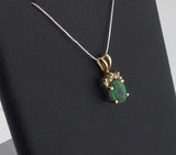 14KY emerald+Diamond Pendant P336