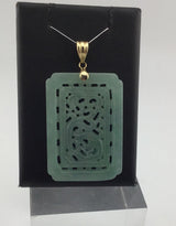 14KY Carved Jade Pendant P340
