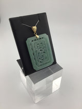 14KY Carved Jade Pendant P340