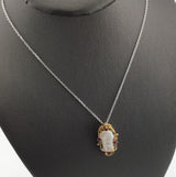 14KY Pearl+Multi stone Pendant P341