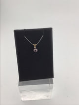 14KY Diamond+Pearl Pendant P344