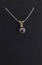 14KY Diamond+Pearl Pendant P344