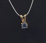 14KY Dainty Sapphire Pendant P348