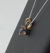 14KY Dainty Sapphire Pendant P348