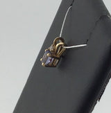 14KY Dainty Sapphire+Diamond Pendant P349