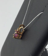 14KY Dainty Pink Sapphire+Diamond Pendant P350