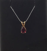 14KY Pear Shaped Garnet Pendant P352