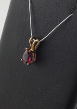 14KY Pear Shaped Garnet Pendant P352
