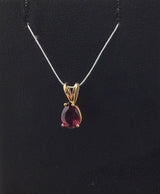 14KY Pear Shaped Garnet Pendant P352