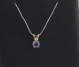 14KY Dainty Tanzanite+Diamond Pendant P358