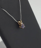 14KY Dainty Tanzanite+Diamond Pendant P358