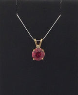 14KY Verneuli Ruby + Diamond Pendant P359