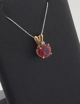 14KY Verneuli Ruby + Diamond Pendant P359