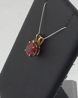 14KY Verneuli Ruby + Diamond Pendant P359