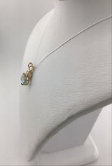 14KY Aqua+Diamond Pendant P365