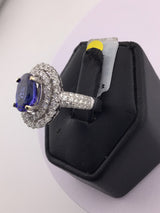 18KW Tanzanite with 2 Diamond Halos R102