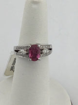 Platinum Ruby+ Diamond Ring R110