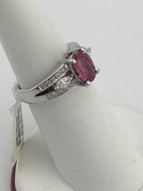 Platinum Ruby+ Diamond Ring R110