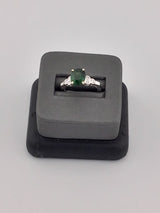 14KW Tsavorite+Diamond Custom Ring R123