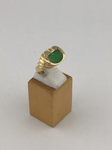 14KY Jade Token w/ 11 Diamonds Custom Ring R124