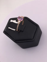 14K Pink Sapphire Diamond Ring R159