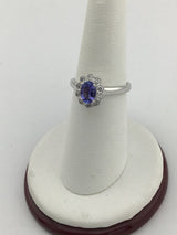 18KW Tanzanite + Diamond Ring R160