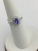 18KW Tanzanite + Diamond Ring R160