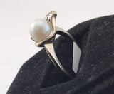 14KW Pearl + Diamond Ring R169