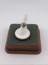 14KW Diamond + Emerald Cluster Ring R189