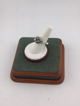 14KW Diamond + Emerald Cluster Ring R189