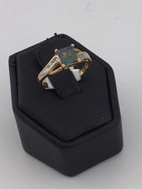 14KY Mystic Topaz Diamond Ring R192