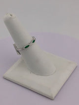 14KW Diamond And Emerald Band R221