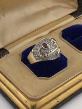 14KY Vintage Diamond, Sapphire, Ruby Ring R265