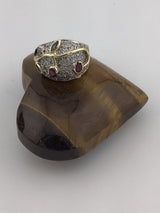 14KY Vintage Diamond, Sapphire, Ruby Ring R265