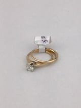 14KY Solitare Wedding Band Set R271
