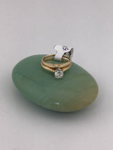 14KY Solitare Wedding Band Set R271