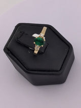 14KY Emerald Diamond Ring R282