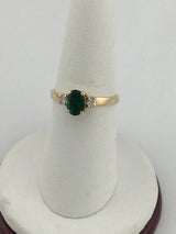 14KY Emerald Diamond Ring R282