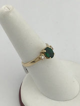 14KY Emerald Diamond Ring R282