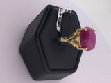 14KY Gelson Star Ruby Ring With 2 Diamonds R308