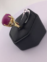 14KY Gelson Star Ruby Ring With 2 Diamonds R308