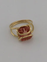 18KY Checkerdboard Faceted Tourmaline Custom Ring R320