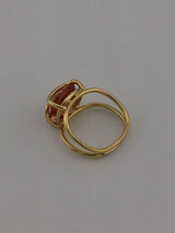 18KY Checkerdboard Faceted Tourmaline Custom Ring R320