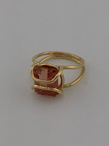 18KY Checkerdboard Faceted Tourmaline Custom Ring R320