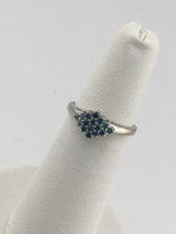 14KW Blue Diamond Cluster Ring R328