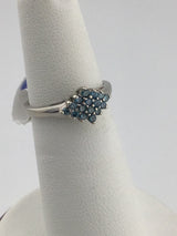 14KW Blue Diamond Cluster Ring R328