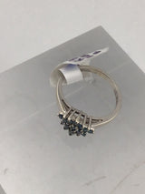 14KW Blue Diamond Cluster Ring R328
