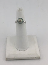 18KW Tahitian Pearl Diamond Ring R340