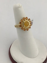 14KY Citrine Flower Ring R342