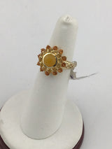 14KY Citrine Flower Ring R342